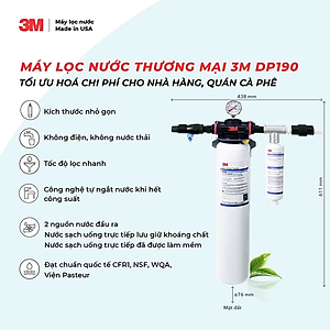 Máy Lọc Nước 3M DP190 Công Suất Lớn Dành Cho Thương Mại Horeca Nhà Hàng Quán Cafe - Nhập Khẩu Mỹ, Hàng Chính Hãng 3M