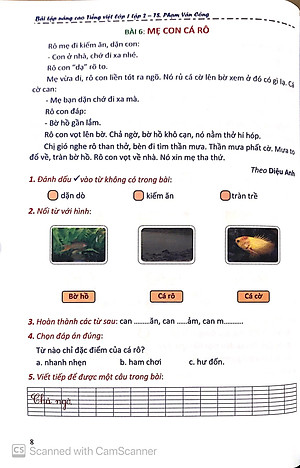 Sách Bài Tập Nâng Cao Tiếng Việt 1 (Biên Soạn Theo Chương Trình Mới) Tập 2