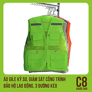 Áo Gile Kỹ Sư, Giám Sát Công Trình, Bảo Hộ Lao Động, 3 Đường Kéo - Mã C8 (Chuối Chối) 