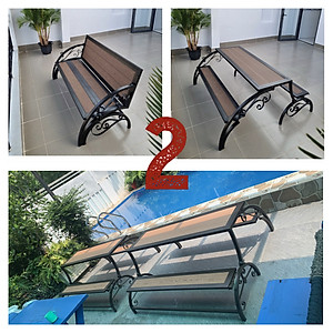 Ghế sân vườn thông minh Juno Sofa mở thành bàn ghế đôi mặt bàn nhựa