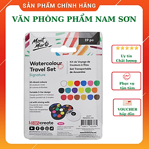 Bộ Màu Nước Dạng Thỏi Nén hiệu Mont Marte 18 màu/bộ - Watercolour Travel Set Signature 18pc
