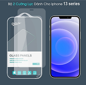 Kính Cường Lực GOR Cho IPHONE 13 Pro Max/ 13 Pro/ 13/ 13 Mini Trong Suốt Cao Cấp - (2 Kính Fullbox) - Hàng Nhập Khẩu