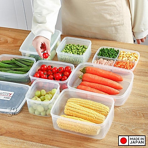 Bộ hộp thực phẩm 2 lớp Nhật Bản 1.1L (Made in Japan)