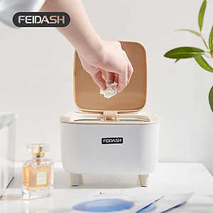 Hộp Đựng Rác Để Bàn Làm Việc Nắp Vân Gỗ Feidash G3720 - Thiết kế với kiểu dáng sang trọng, bo góc mềm mại