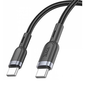 Dây Sạc Nhanh Type C To Type C 60W Tự Ngắt Thông Minh cho Iphone 15 và Android Hoco U117 Hỗ trợ sạc siệu nhanh, tính năng tự ngắt bảo vệ pin, Dây Dù chống đứt chống rối dài 1M2, truyền dữ liệu tốc độ cao - Hàng Chính Hãng