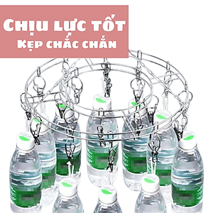 Móc chùm, móc phơi đồ 20 cái kẹp inox không rỉ - Móc phơi đồ trẻ em treo được nhiều đồ - Chịu lực tốt