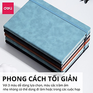 Sổ Tay Bìa Da Kẻ Ngang A5 B5 80gsm 192 / 240 Trang Cao Cấp Deli - Chống Nước Làm Quà Tặng Sang Trọng - Phù Hợp Làm Sổ Kế Hoạch Planner, Nhật Kí, Tập Vở Ghi Chép Bullet Journal - EN039 / EN040