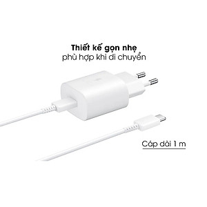 Bộ dây & củ sạc nhanh Samsung 45W Type-C cho Galaxy Note10 Plus, S20 Ultra và các dòng điện thoại khác – Hàng Chính hãng