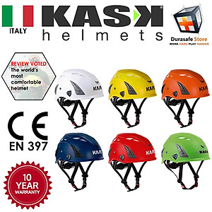 Nón KASK Plasma AQ siêu nhẹ, nhiều màu (Trắng, Cam, Vàng, Đỏ, Xanh Dương, Xanh Lá), chống sốc kèm dây quai nón