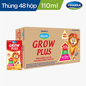Thùng 48 Hộp Sữa Bột Pha Sẵn Vinamilk Dielac Grow Plus - Đỏ 110ml