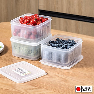 Bộ hộp thực phẩm 2 lớp Nhật Bản 1.1L (Made in Japan)