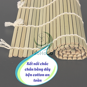 Bộ dụng cụ cuộn sushi bằng tre-Chiếu cuộn sushi Nhật Bản– Thảm tre cuộn sushi- Bộ làm sushi tại nhà mini- Bộ cuộn sushi kèm muỗng gỗ-  Dụng cụ làm sushi handmade