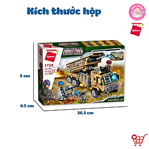 Đồ chơi lắp ráp xếp hình tên lửa chiến đấu Qman 1728 - Tên lửa đánh chặn (409 mảnh ghép) dành cho bé trai trên 6 tuổi