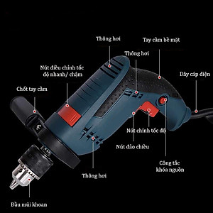 Máy khoan ABG 13RE Phi 13mm Công Suất Mạnh Mẽ Lý Tưởng, Dùng Để Khoan Lỗ Trên Các Bề Mặt Chất Liệu Như: Tường, Gỗ, Thép, Bê Tông Có Tính Ứng Dụng Cao Với Thiết Kế Nhỏ Gọn, Dễ Sử Dụng- Hàng Chính Hãng.