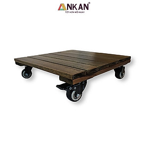 Kệ Chậu Cây Có Bánh Xe Hình Vuông, Cạnh 30cm, Màu Đen, Thích Hợp Để Chậu Cây Trong Nhà, Ngoài Ban Công, Sân Vườn, Tải 120Kg, Di Chuyển Êm Ái, Nhẹ Nhàng