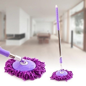 [Quà Tặng] Cây chổi lau nhà 360 độ mâm nhựa tự vắt trợ lực thông minh thấm nước tốt