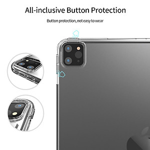 Ốp lưng silicon dẻo trong dành cho iPad Pro 11 inch M4 2024 , chống bụi bẩn có gờ bảo vệ camera - hàng nhập khẩu