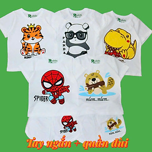 Combo 5 Bộ quần áo bé trai (từ 10kg đến 23kg), vải cotton 100% mềm mại 4 chiều, áo có tay ,quần ngắn, đồ bộ bé trai cao cấp ( Giao màu ngẫu nhiên )