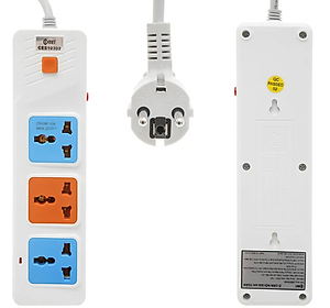 Ổ Cắm Điện Nối Dài COMET CES10302 2500W Dài 2m, 3 lỗ 3 chấu, có cầu chì bảo vệ