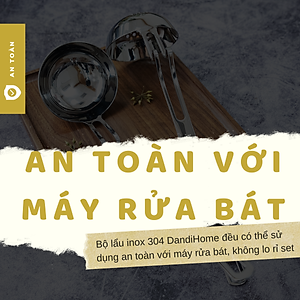 Combo các loại muỗng lẩu DandiHome inox cao cấp, sáng bóng