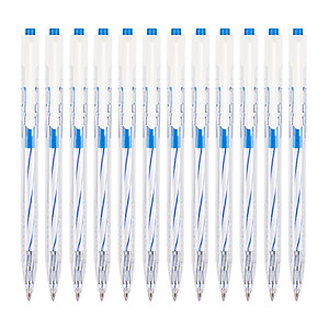 Combo 12 chiếc bút bi dầu dầu đầu ngòi 0.7mm bấm Deli - Mực xanh/đen/đỏ - EQ24