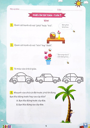 Phiếu Ôn Tập Cuối Tuần Môn Toán Lớp 1 (Bộ Sách Chân Trời Sáng Tạo)