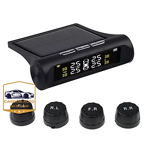 Cảm Biến Áp Suất Lốp TPMS Van Ngoài Có Cảnh Báo Giọng Nói Tiếng Việt - Năng Lượng Mặt Trời, Không Dây, Màn Hình LCD - Hàng Chính Hãng