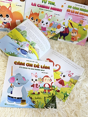 Sách Truyện Ehon Nhật Bản- Combo 10 cuốn Sách Ehon Ươm Mầm Kỹ Năng Sống dành cho trẻ (Song ngữ Việt Anh)
