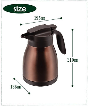 Bình nước giữ nhiệt Pearl Metal Table Pot 2 màu Trắng, Nâu - Nội địa Nhật Bản