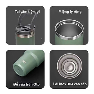 Cốc giữ nhiệt TYESO TS-8826 600ML bằng thép không gỉ 304 tay cầm công thái học Chống tràn & Giữ nhiệt 12 tiếng
