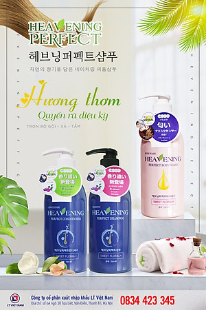 Combo 02 Dầu gội & 01 Dầu xả dưỡng chất suôn mượt tóc Heavening