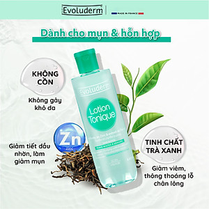 Nước hoa hồng Evoluderm se khít lỗ chân lông, dưỡng ẩm & làm sạch 250ml