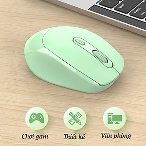 Chuột không dây Bluetooth, chuột máy tính HXSJ M107B chống ồn, DPI 1600, chế độ kép wireless usb 2.4Ghz, bluetooth chuyên dùng cho laptop, máy tính, tivi - Hàng chính hãng