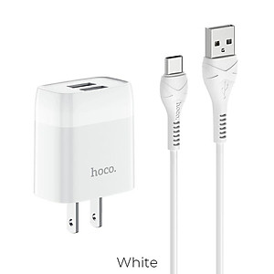 CỐC SẠC NHANH 12W 2 CỔNG CHỐNG CHÁY NỔ HOCO C73 - CỦ SẠC ĐA NĂNG 2.4A CHO CÁC DÒNG ĐIỆN THOẠI CHÍNH HÃNG
