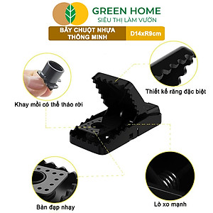 Bẫy Chuột Thông Minh Greenhome, D14xr9cm, Lò Xo Độ Nhạy Cao, Lực Gấp Mạnh, Dễ Dùng, Hiệu Quả Cao, Tái Sử Dụng Nhiều Lần