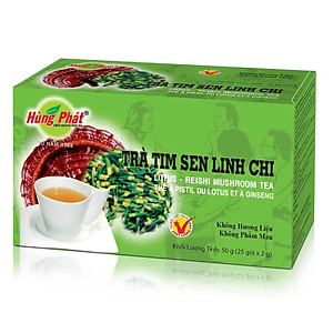Trà Tim Sen Linh Chi Vị Thanh Mát Hỗ Trợ Cải Thiện Giấc Ngủ Da Đẹp Dáng Xinh Hộp 25 gói - Thương Hiệu Hùng Phát