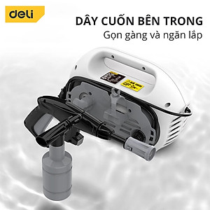 [TẶNG Ổ CẮM ĐIỆN + MIẾNG RỬA XE] Máy Xịt Rửa Mini Động Cơ Lõi Đồng Deli Cao Áp Chính Hãng 1 đổi 1 Bảo Hành 36 Tháng Rửa Xe Tưới Cây Vệ Sinh Nhà Cửa