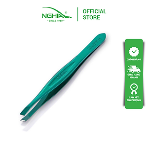 Nhíp Inox Đầu Xéo Vỉ Giấy Màu Xanh Lá KỀM NGHĨA N.401XL