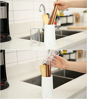 Ống bảo quản đũa thìa có nắp đậy,thiết kế sang trọng, tiện lợi dùng trong nhà bếp hoặc nhà hàng, khách sạn - Hàng nội địa Nhật Bản |#Made in Japan|