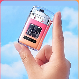 Hột Quẹt điện plasma - Vỏ Trong Suốt - Khởi Động Nút Nhấn, Kèm Sạc Type C