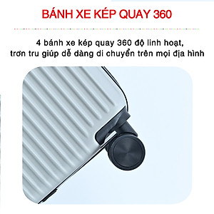 Vali du lịch kéo cao cấp Size 24inch- Chất lượng cao  KS-155 - Xanh lam nhạt