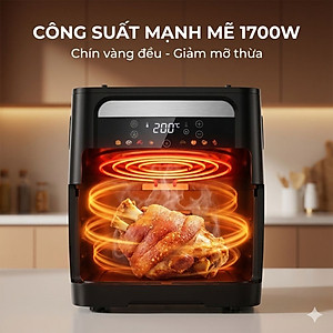 Nồi Chiên Không Dầu Kèm Vỉ Nướng 2-in-1 Mishio MK407: Nâng Tầm Món Ngon, Tiện Lợi Vượt Trội - hàng chính hãng