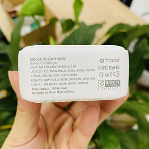 Củ Sạc Mazer Infinite.BOOST SuperMINI GaN PD100W Wall Charger - Hàng chính hãng