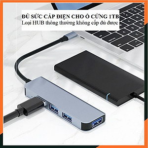 Hub Type C, Cổng Chuyển Đổi Type C, Hub USB, Cổng Chia USB, TypeC Ra 4 Cổng USB, Cổng Chuyển Đổi Dành Cho Mac book, Laptop, PC -  Hàng Chính Hãng