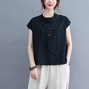 Áo sơ mi nữ form rộng sát nách, chất liệu mềm mát, áo kiểu nữ, form trẻ trung, năng động NeSa Shop SMT03