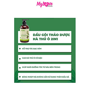 Dầu Gội Hà Thủ Ô Gội Xả 2 In 1 Cocayhoala Giảm Rụng Tóc - Đen Tóc - Chậm Quá Trình Bạc Tóc - Phục Hồi Tóc, Chai 450g 