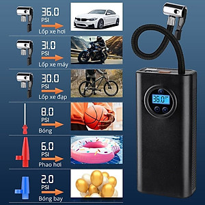 Máy bơm pin Kachi MK374 - Bơm xăm lốp ô tô, xe máy, xe đạp, phao, bóng