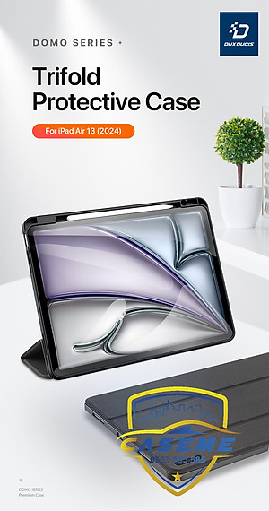 [iPad Air 6 M2] Bao Da Chính Hãng Dux Ducis Domo Kèm Khay Đựng Bút Dành Cho iPad Air 6 M2 -11 inch 2024. iPad Air 6 M2 - 13 inch 2024 - Hàng Nhập Khẩu 