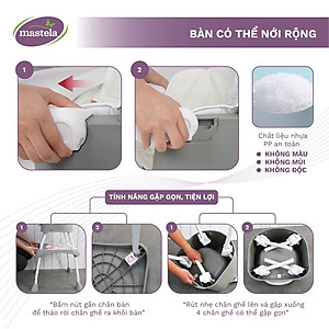 Ghế ăn dặm cho bé đa năng ngồi cao/thấp - ghép chung bàn gia đình - bàn học/tập vẽ Mastela 1016 - bảo hành chính hãng