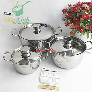Bộ Nồi Inox 430 Bếp Từ 3 Chiếc Nắp Inox Fivestar Tặng 5 Muỗng Ăn